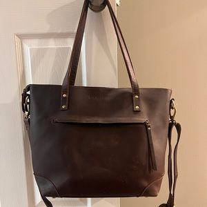 Vintage Eva Leather Zip Tote and Wallet